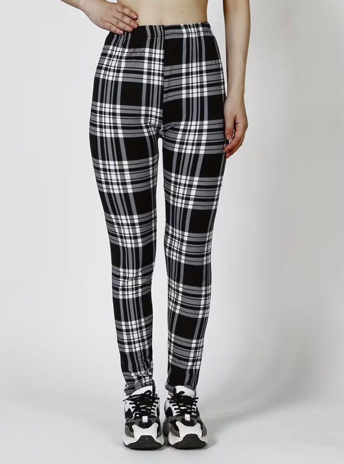 格子长裤三件套打底裤